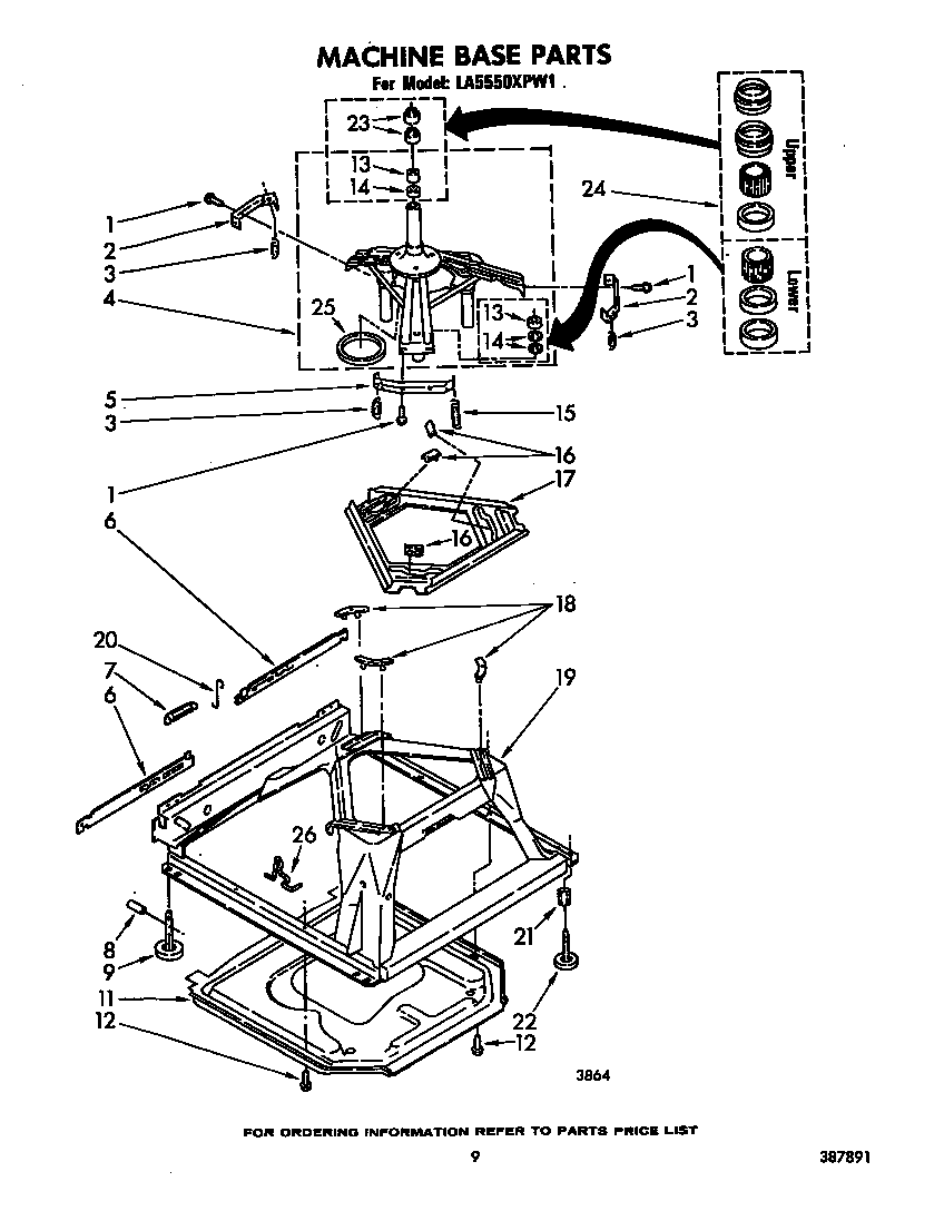 Whirlpool LA5550XPW1 machine base diagram