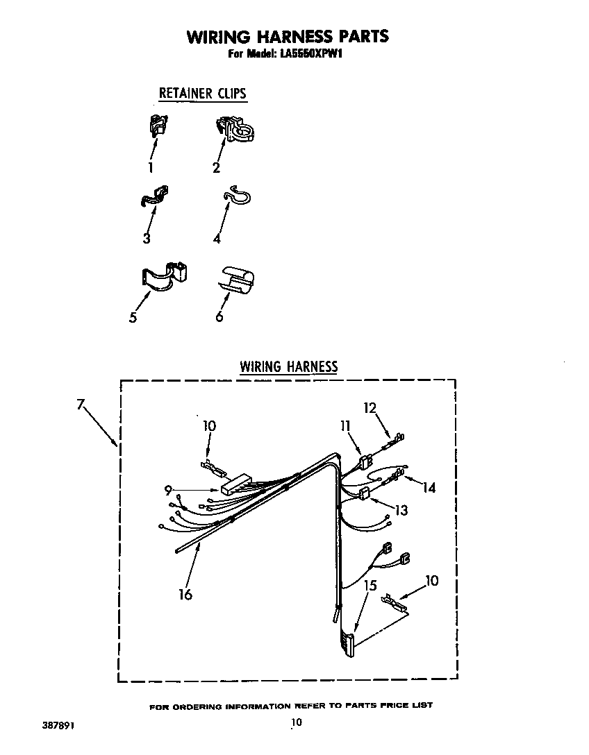 Whirlpool LA5550XPW1 wiring harness diagram