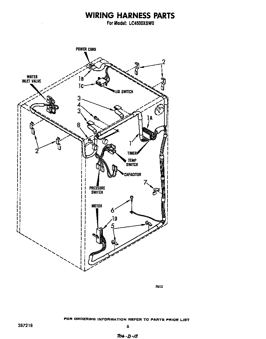 Whirlpool LC4500XSW0 wiring harness diagram
