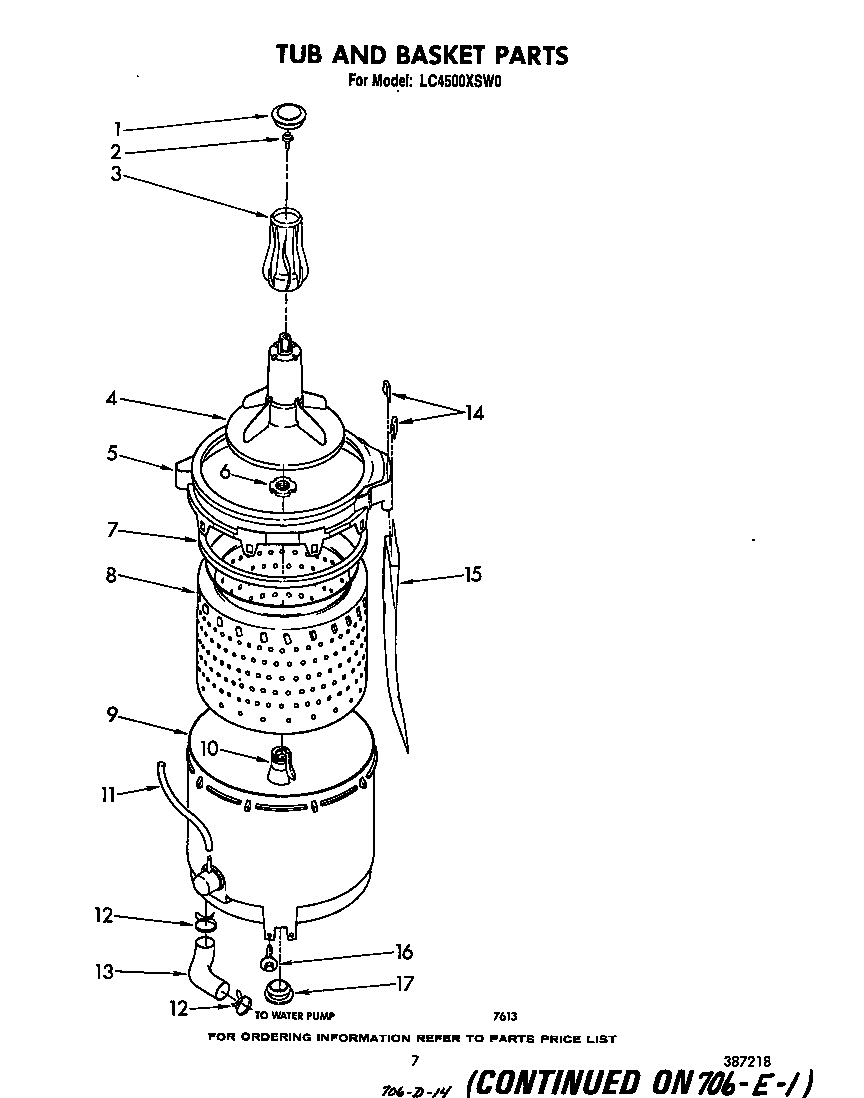 Whirlpool LC4500XSW0 tub and basket diagram