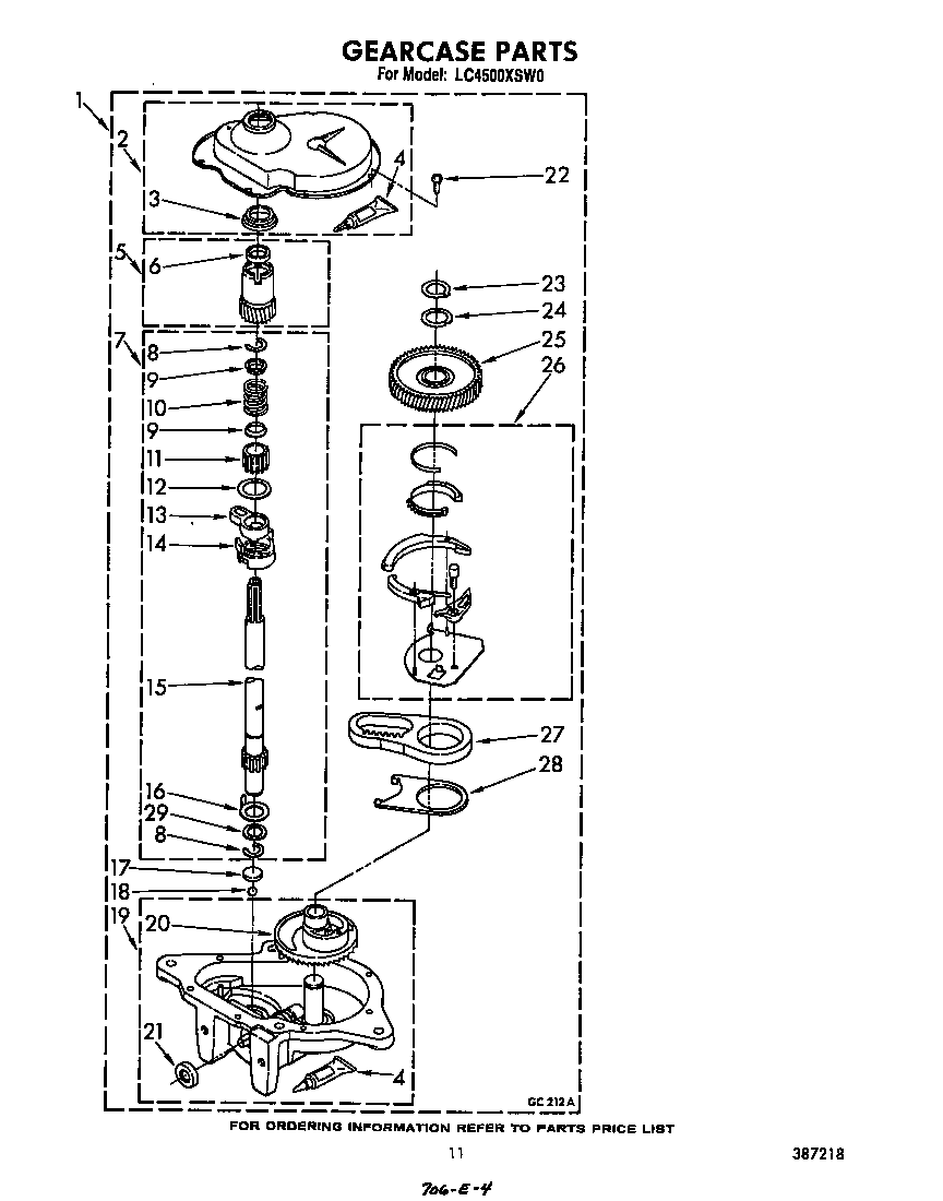 Whirlpool LC4500XSW0 gearcase diagram