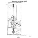 Whirlpool LA6500XPW0 brake and drive tube diagram
