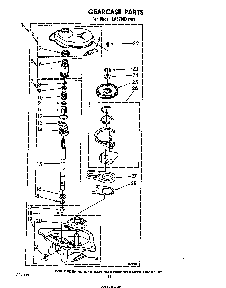 Whirlpool LA5700XPW1 gearcase diagram