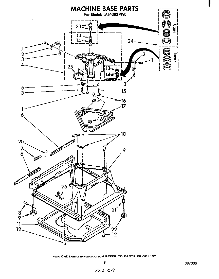 Whirlpool LA5430XPW0 machine base diagram