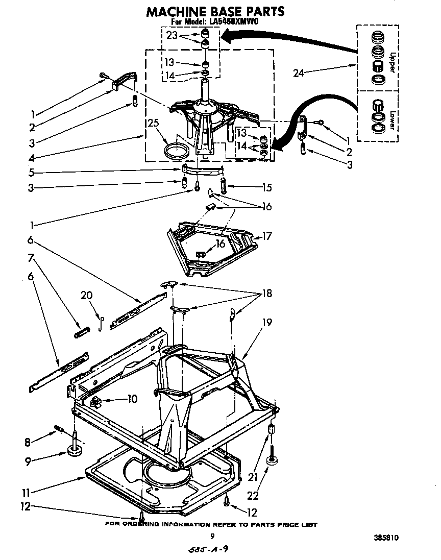 Whirlpool LA5460XMW0 machine base diagram