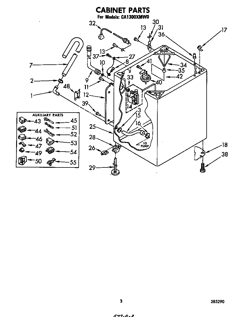 Whirlpool CA1300XMW0 cabinet diagram