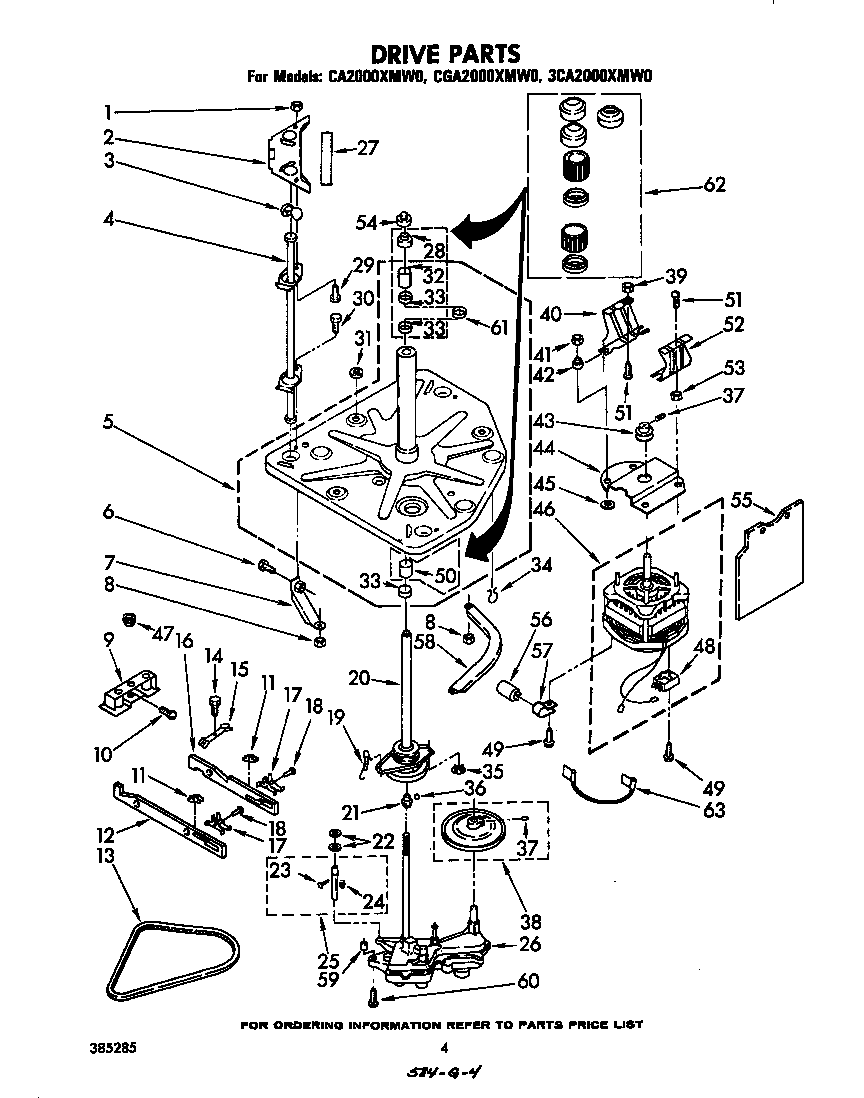 Whirlpool CA2000XMW0 drive diagram
