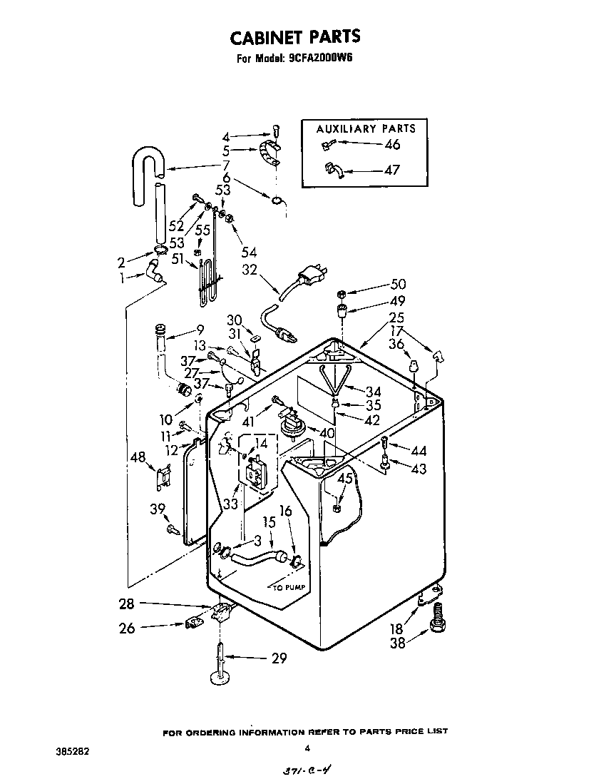 Whirlpool 9CFA2000W6 cabinet diagram