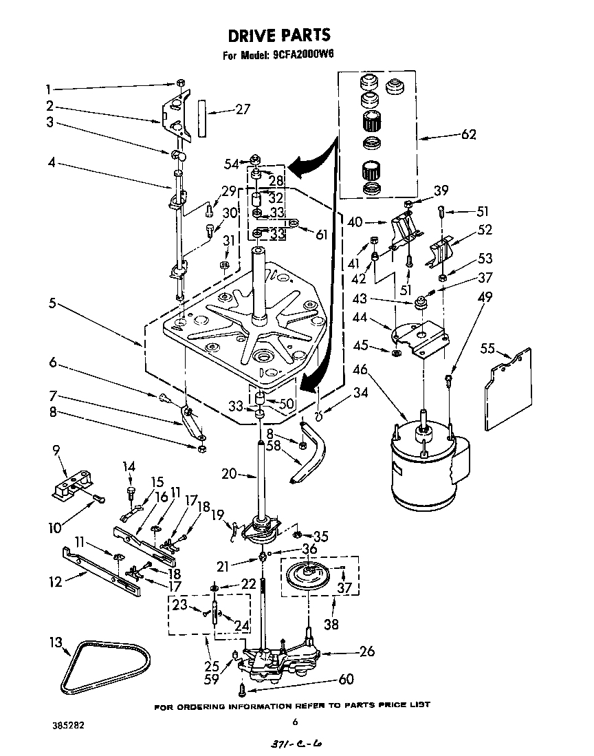 Whirlpool 9CFA2000W6 drive diagram
