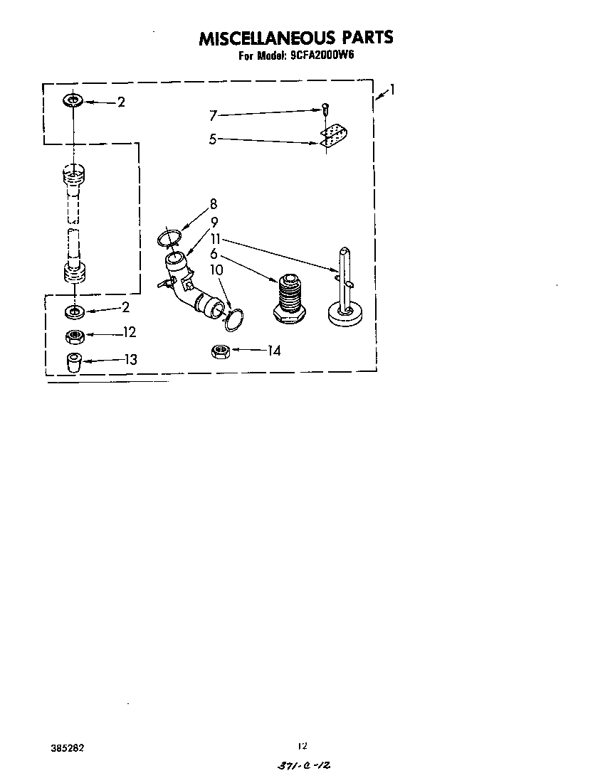 Whirlpool 9CFA2000W6 miscellaneous diagram