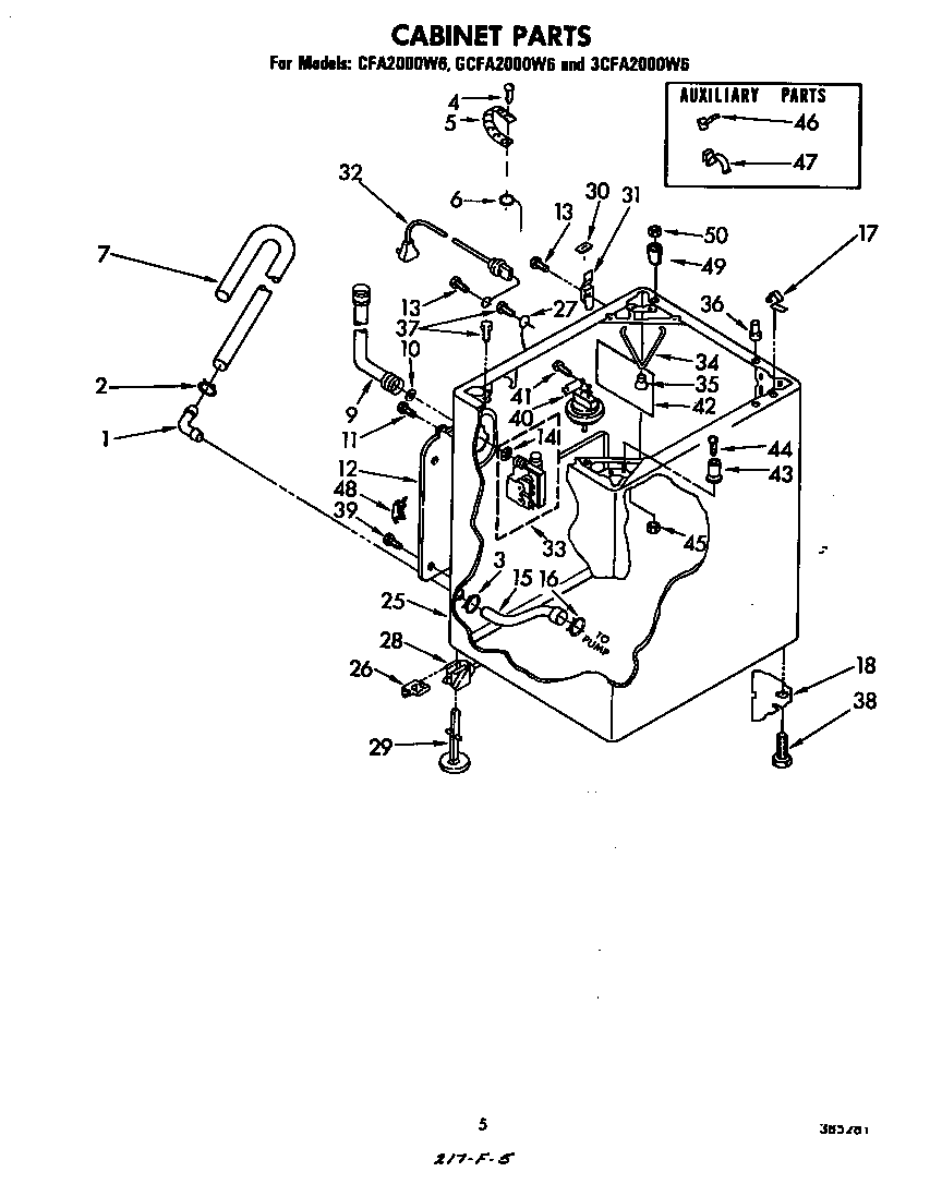 Whirlpool CFA2000W6 cabinet diagram