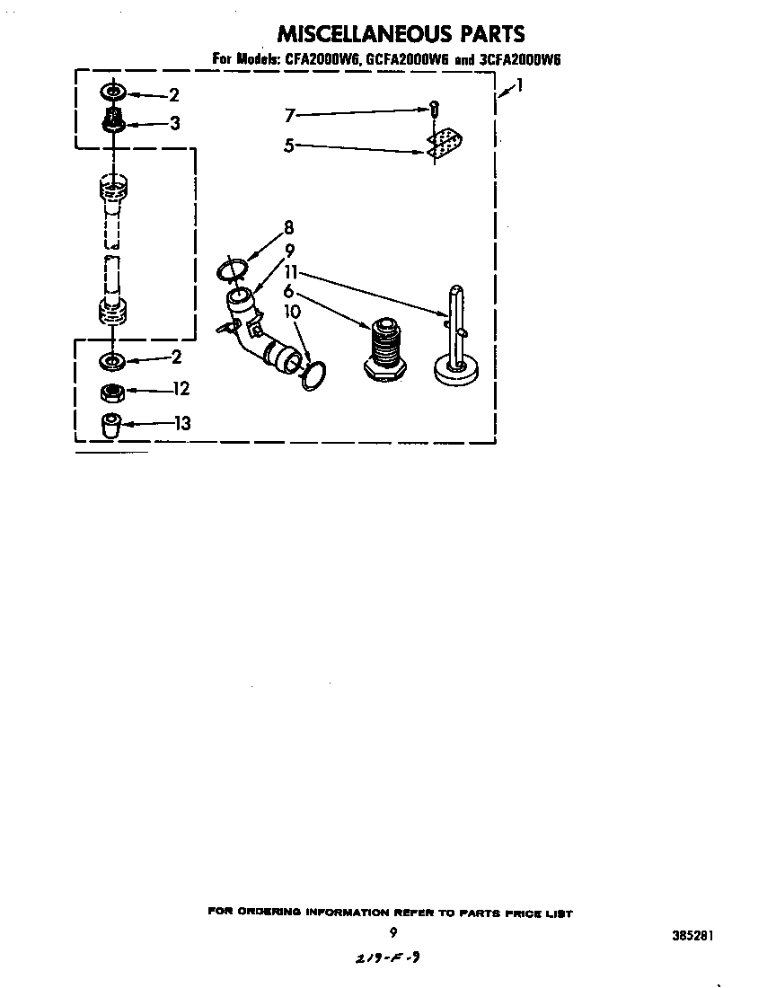 Whirlpool CFA2000W6 miscellaneous diagram