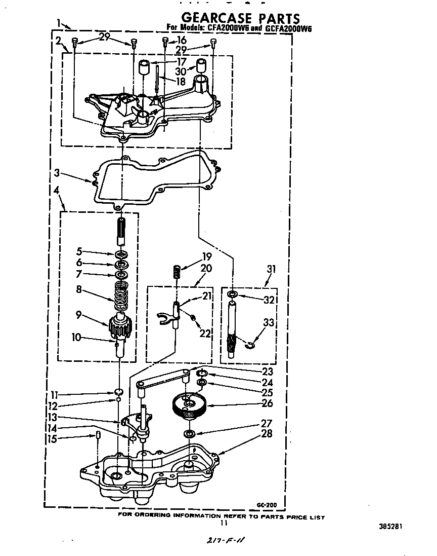 Whirlpool CFA2000W6 ^model:  cfa2000w6 and gcfa2000w6 diagram