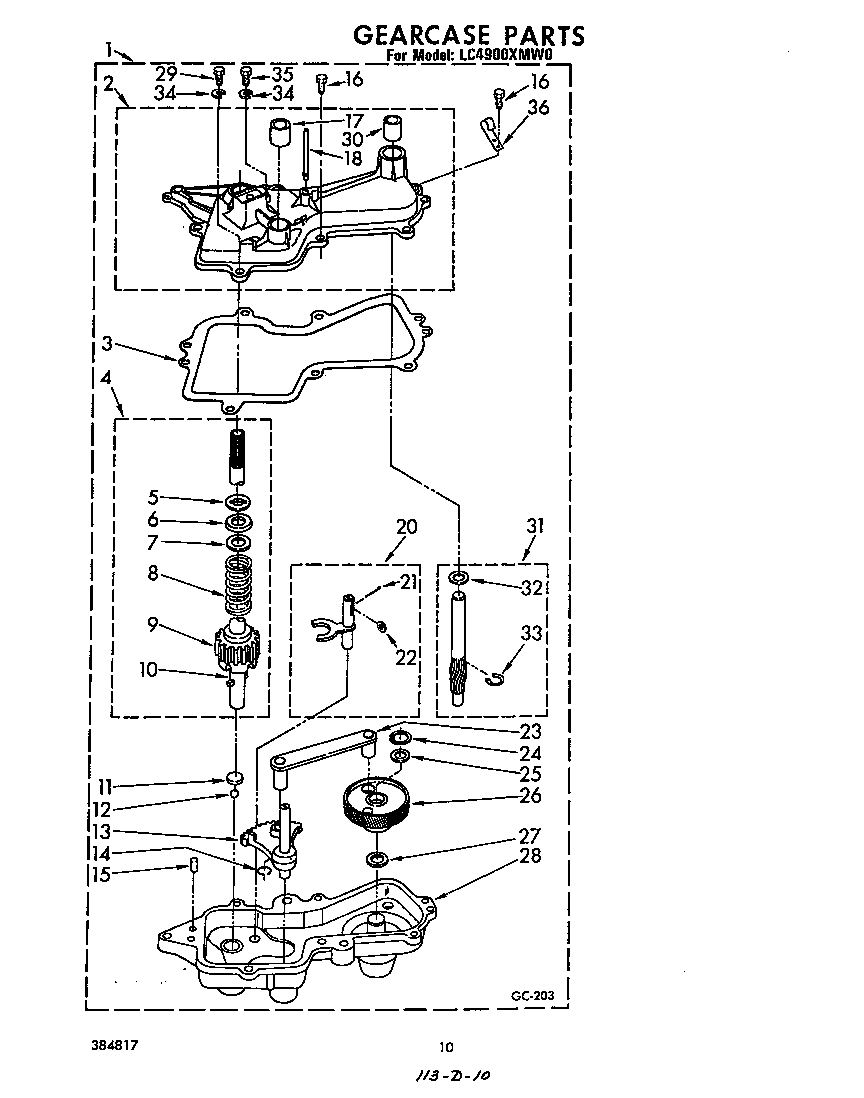 Whirlpool LC4900XMW0 gearcase diagram