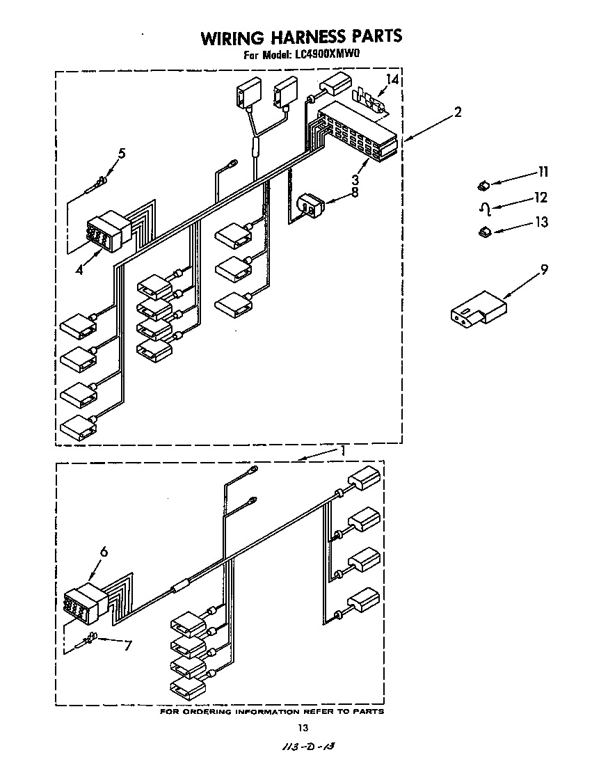 Whirlpool LC4900XMW0 wiring harness diagram