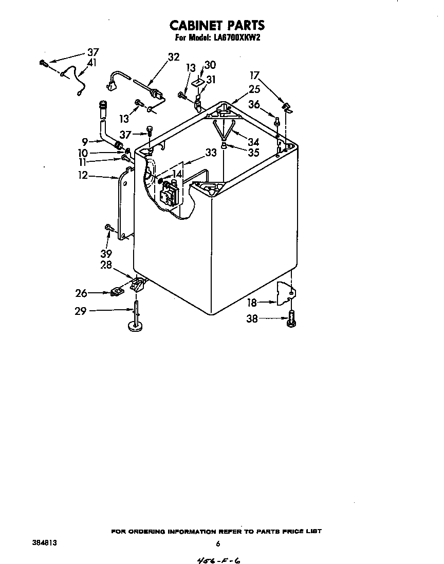 Whirlpool LA6700XKW2 cabinet diagram
