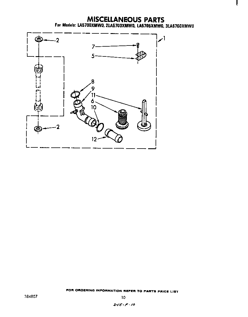 Whirlpool 2LA5700XMW0 miscellaneous diagram