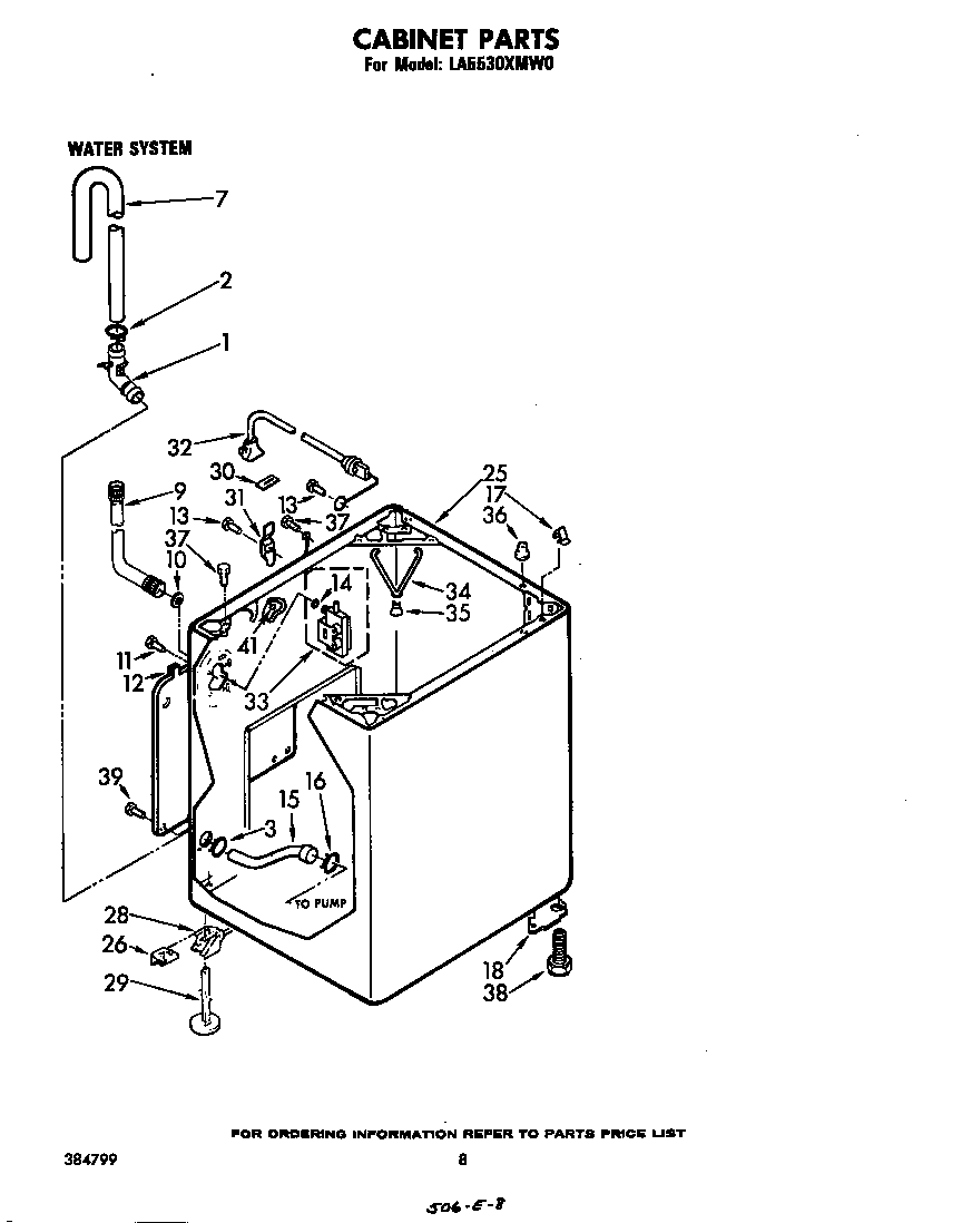 Whirlpool LA5530XMW0 cabinet diagram