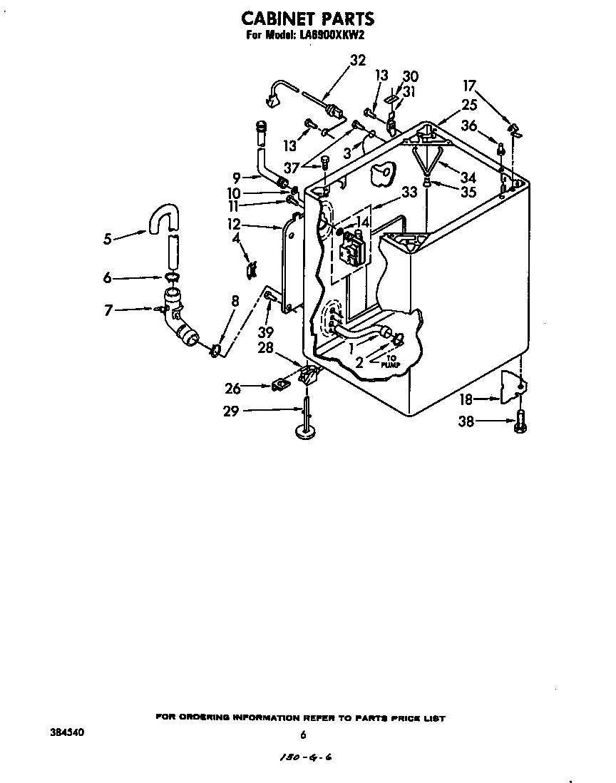 Whirlpool LA6900XKW2 cabinet diagram