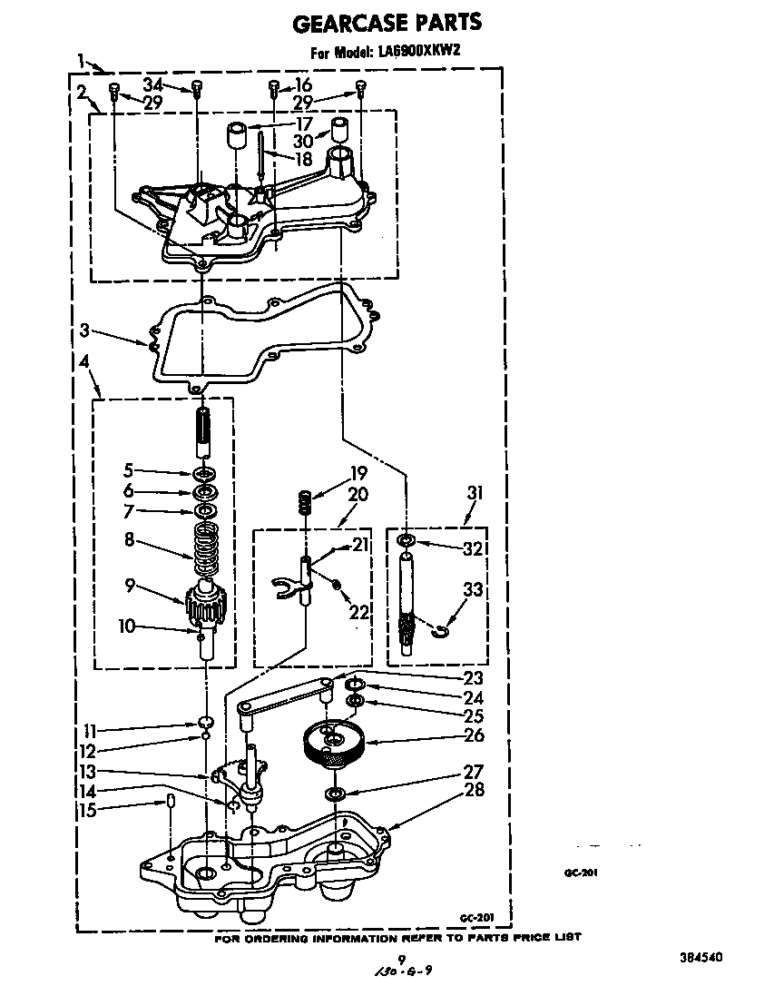 Whirlpool LA6900XKW2 gearcase diagram