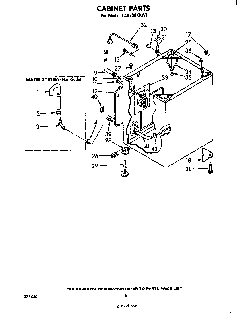 Whirlpool LA6700XKW1 cabinet diagram