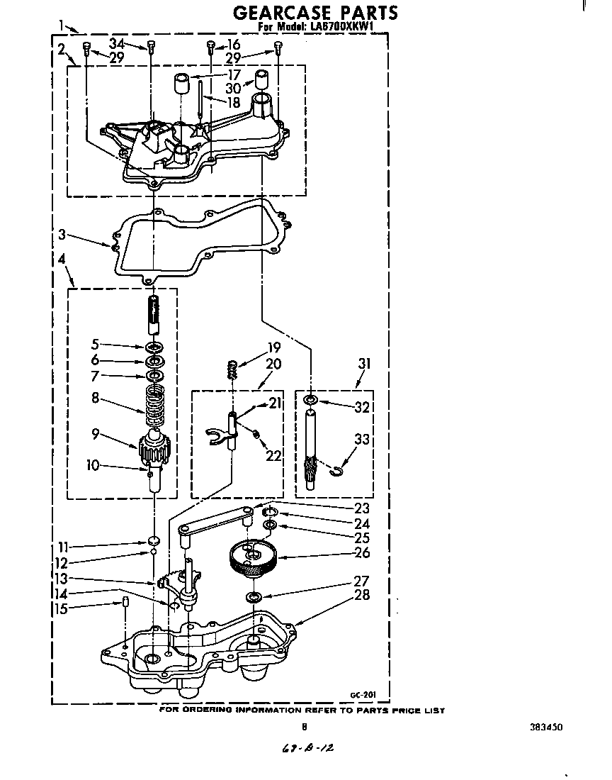 Whirlpool LA6700XKW1 gear case diagram