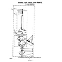 Whirlpool LB5500XKW0 brake and drive tube diagram