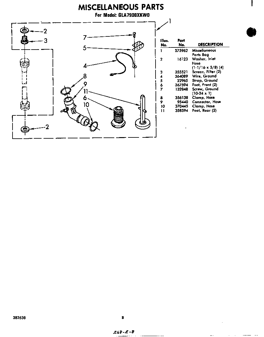 Whirlpool GLA7900XKW0 miscellaneous diagram