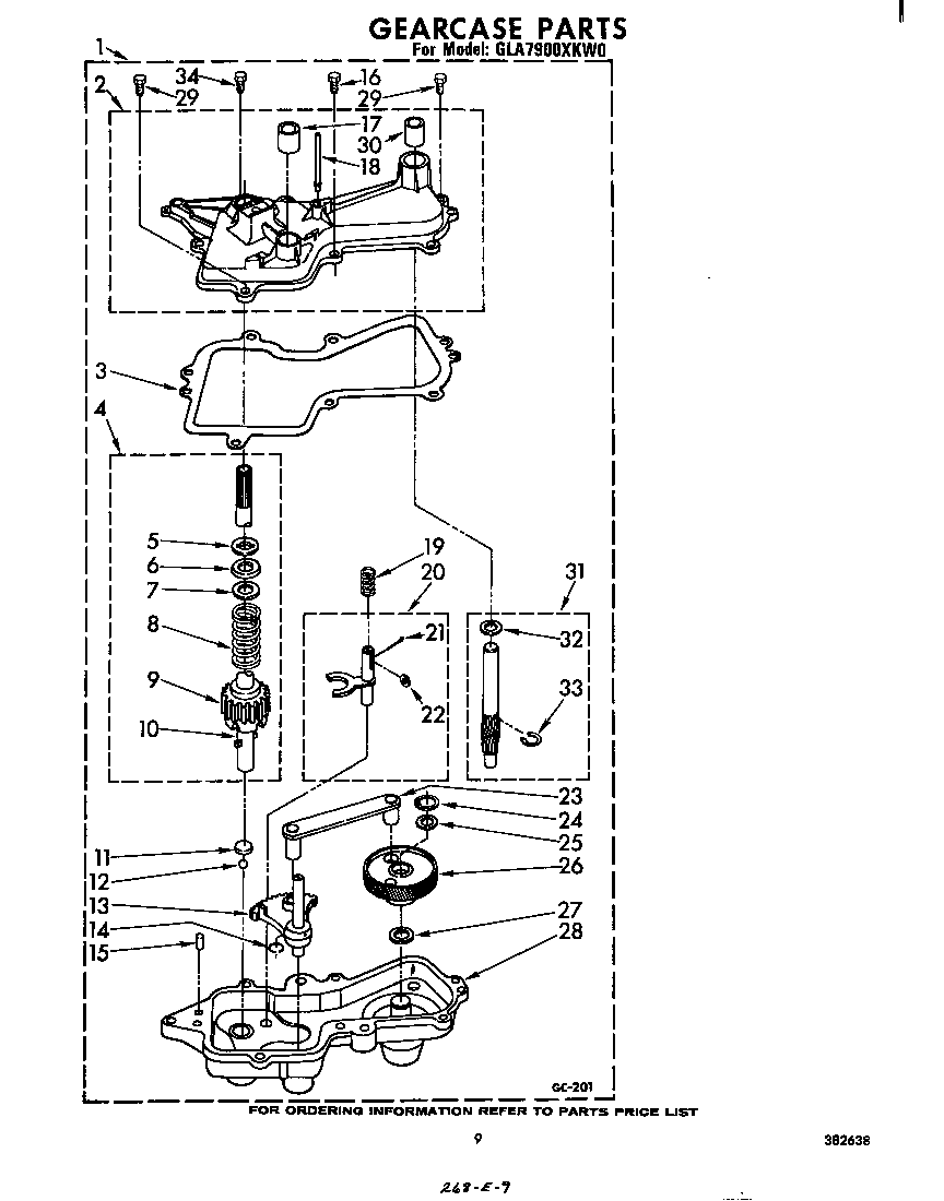 Whirlpool GLA7900XKW0 gearcase diagram