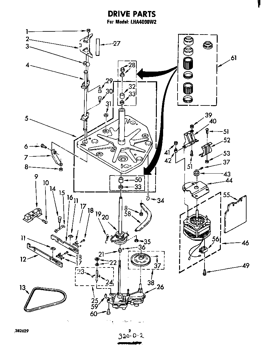 Whirlpool LHA4000W2 drive diagram