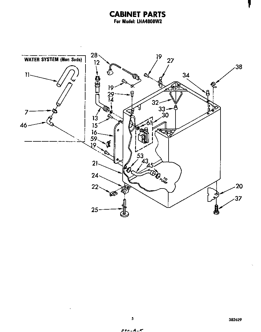 Whirlpool LHA4000W2 cabinet diagram