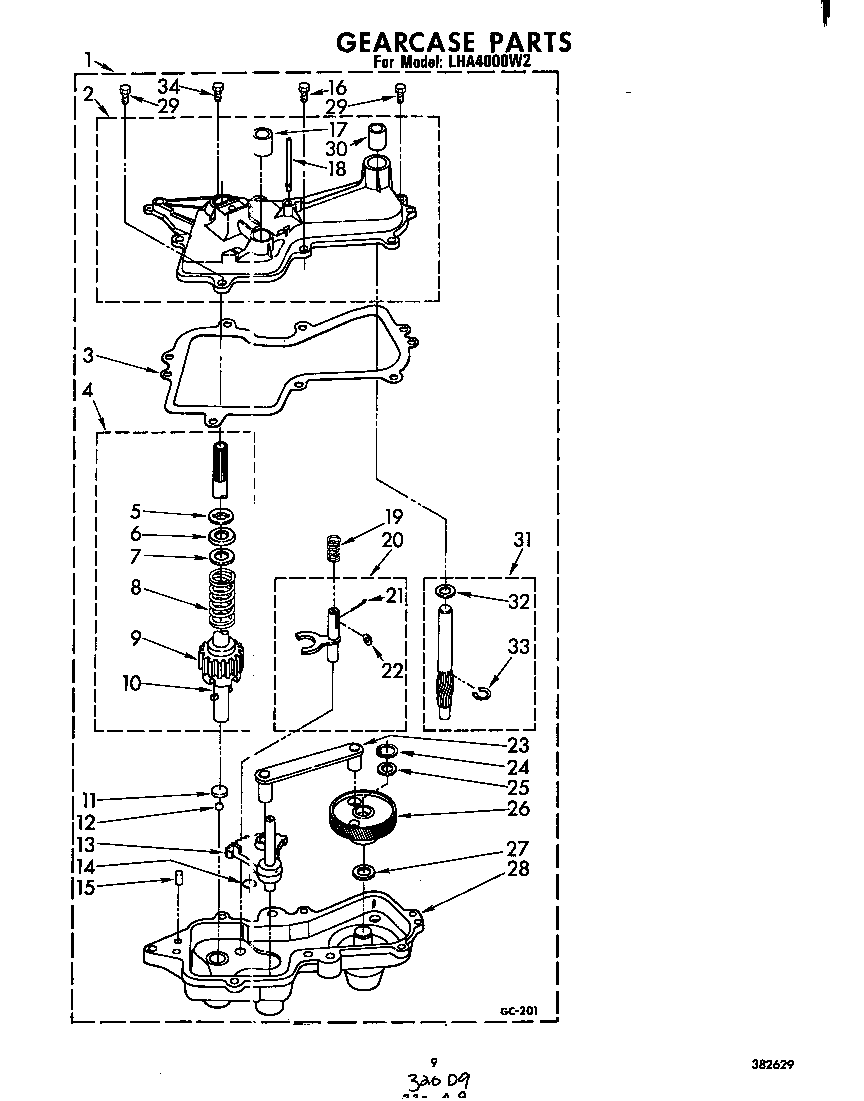Whirlpool LHA4000W2 gearcase diagram