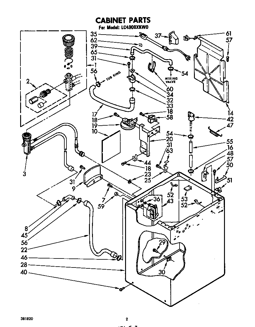 Whirlpool LC4900XKW0 cabinet diagram
