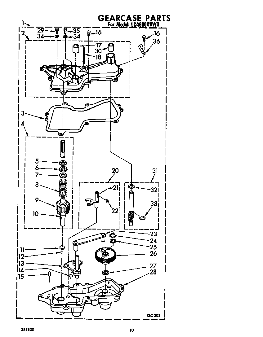 Whirlpool LC4900XKW0 gearcase diagram