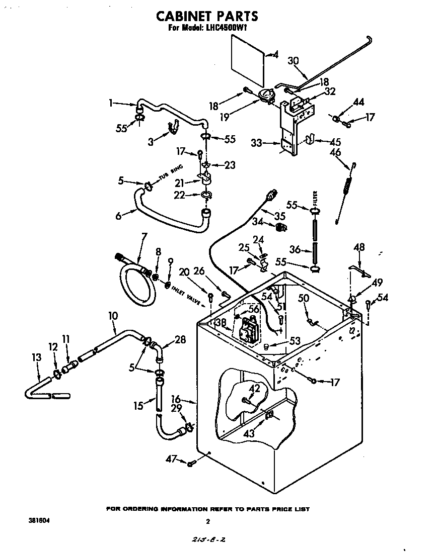 Whirlpool LHC4500W1 cabinet diagram