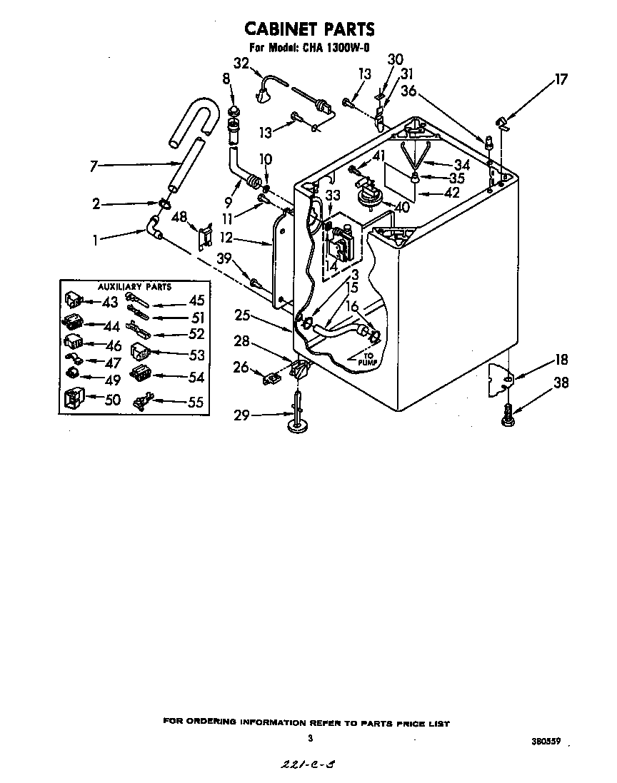 Whirlpool CHA1300W0 cabinet diagram