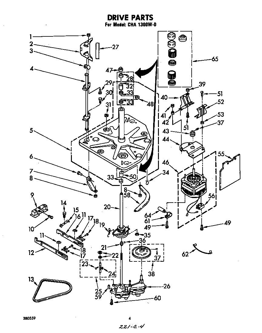 Whirlpool CHA1300W0 drive diagram