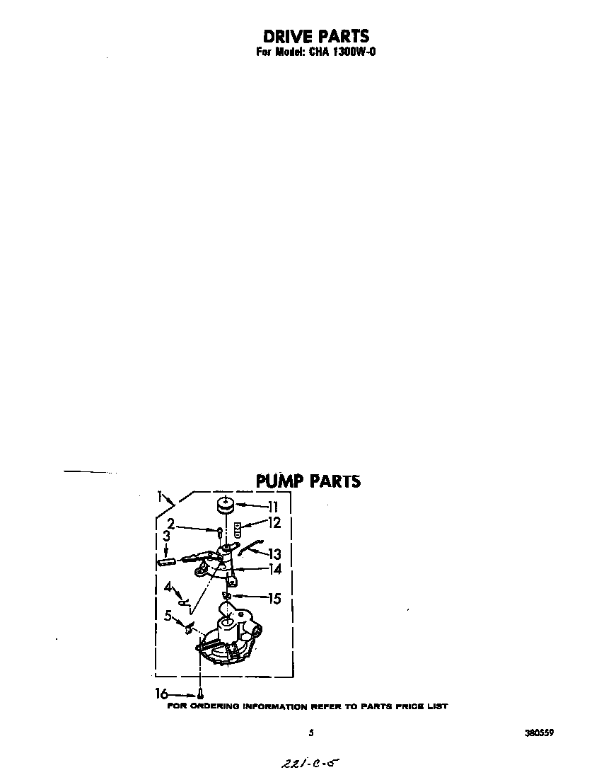 Whirlpool CHA1300W0 pump diagram