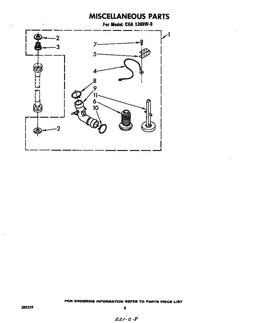 Whirlpool CHA1300W0 miscellaneous diagram