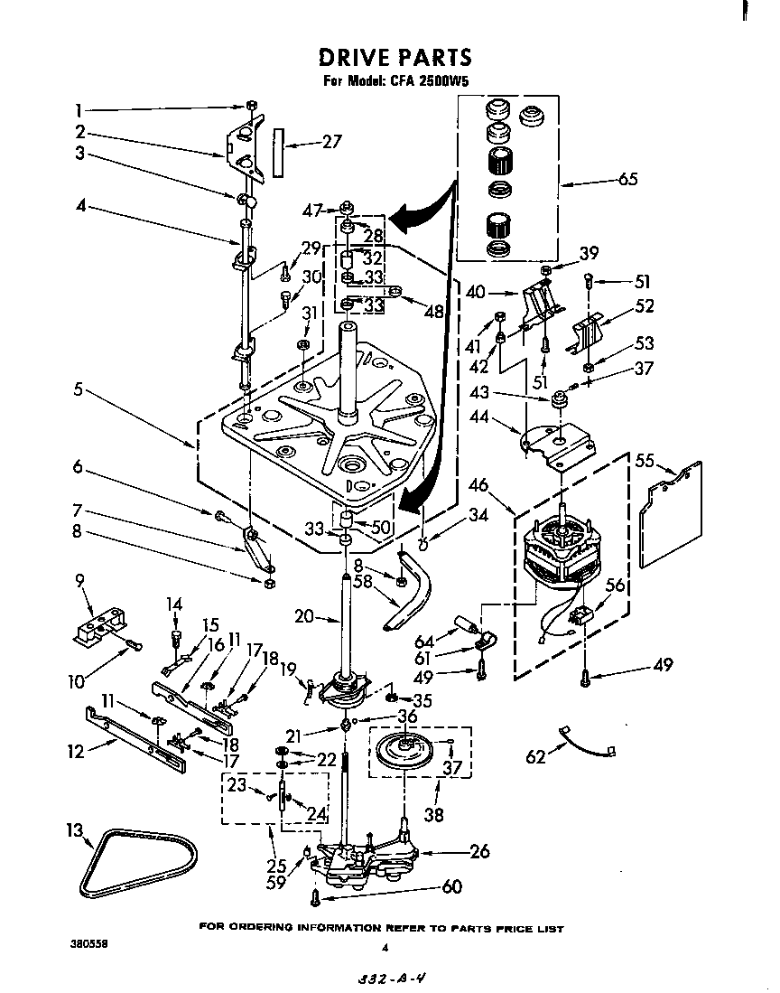 Whirlpool CFA2500W5 drive diagram