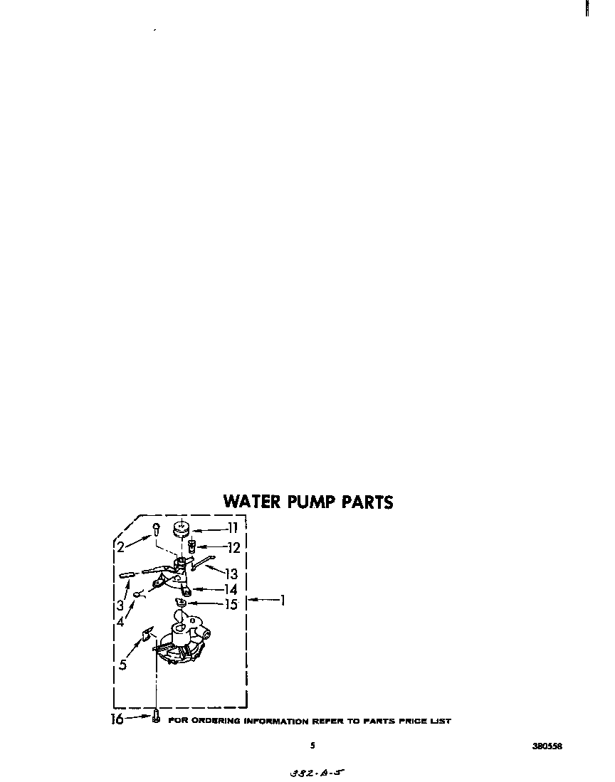 Whirlpool CFA2500W5 water pump diagram