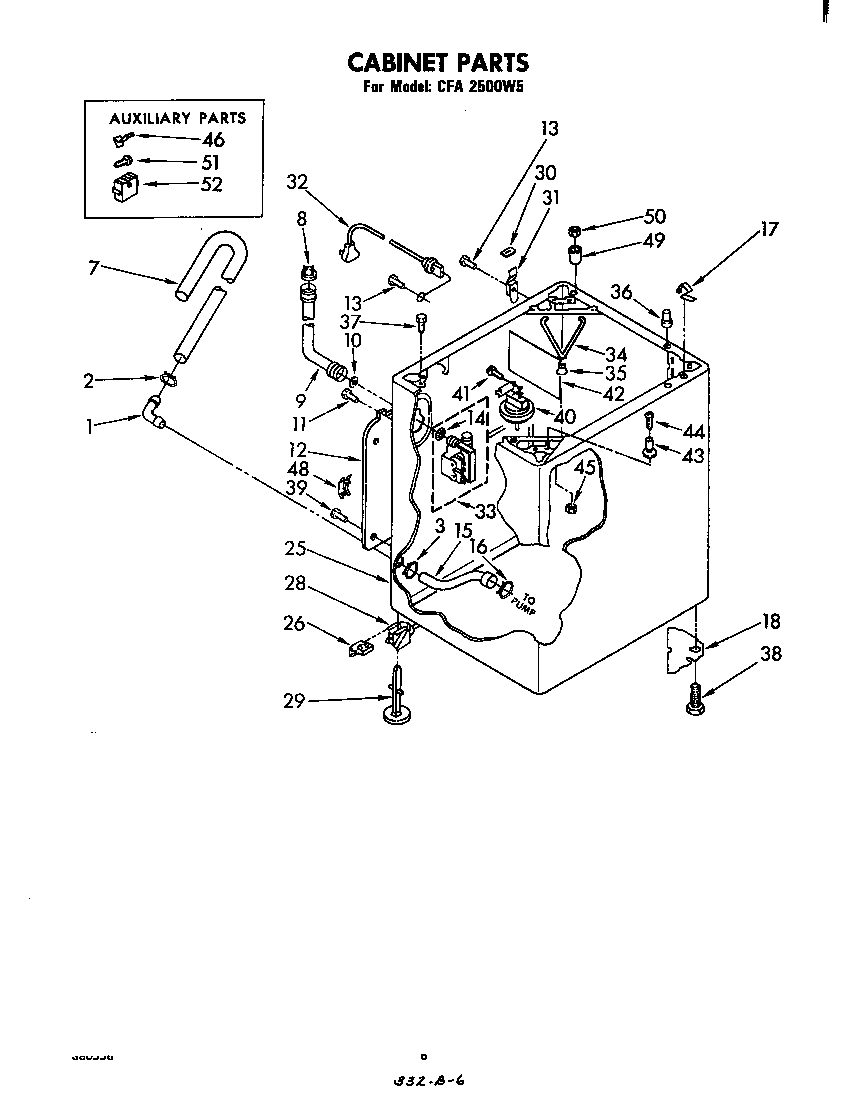 Whirlpool CFA2500W5 cabinet diagram