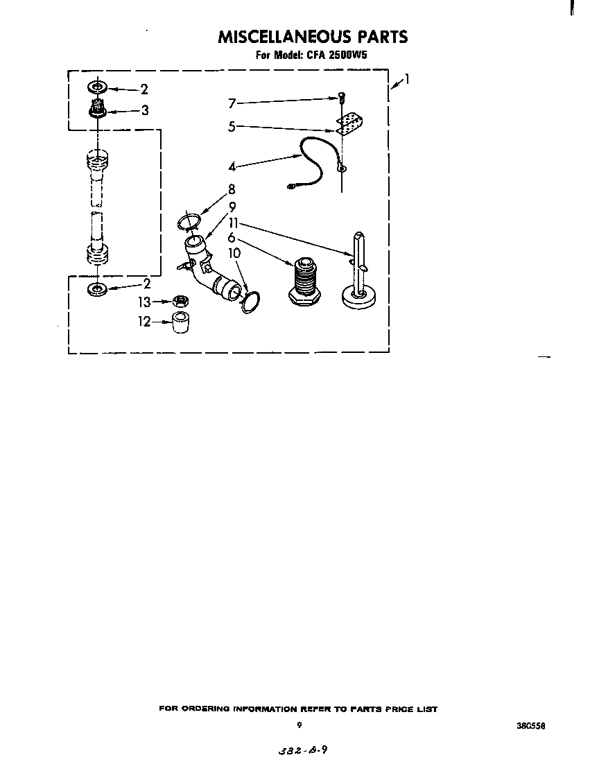 Whirlpool CFA2500W5 miscellaneous diagram