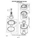 Whirlpool LA5000XPW0 agitator, basket, and tub diagram