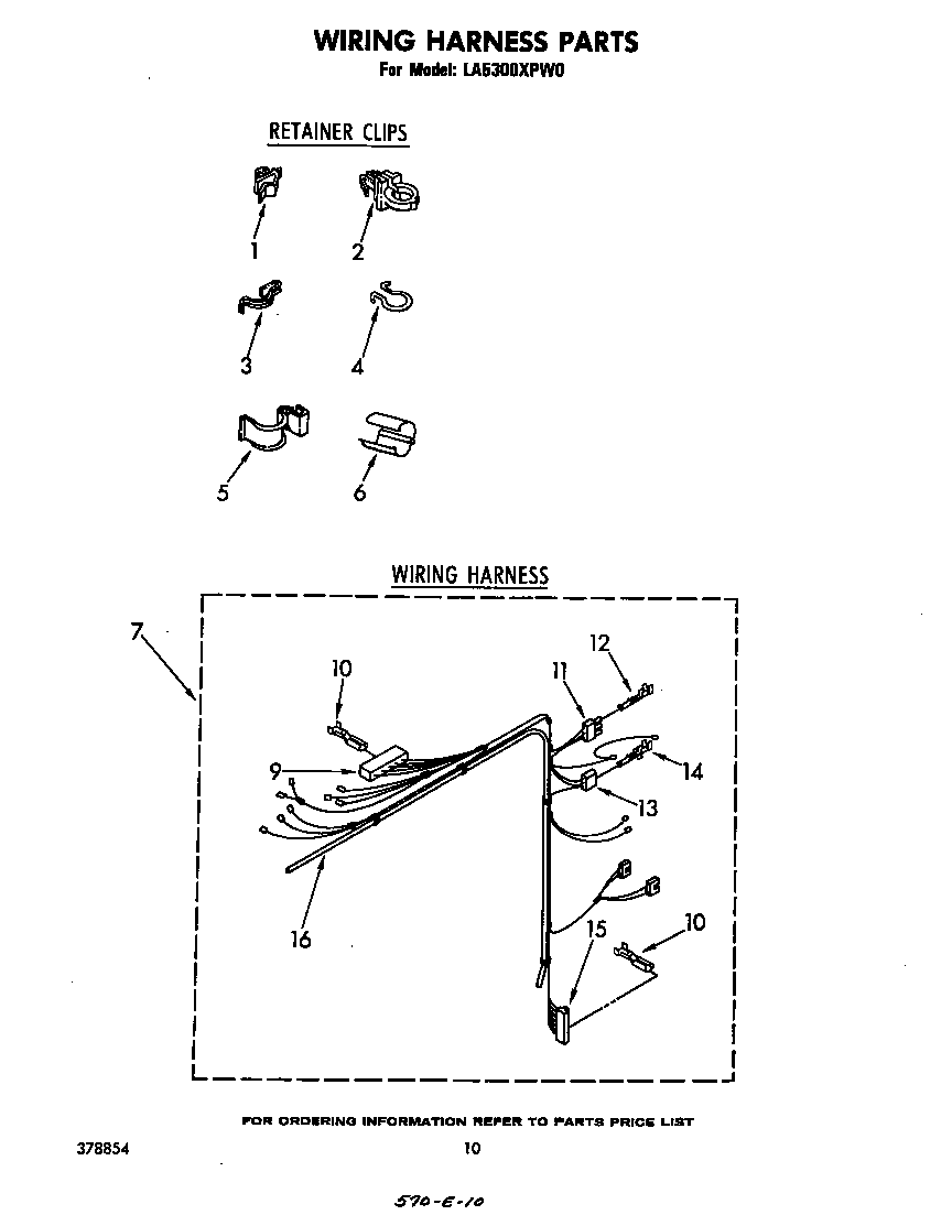 Whirlpool LA5300XPW0 wiring harness diagram