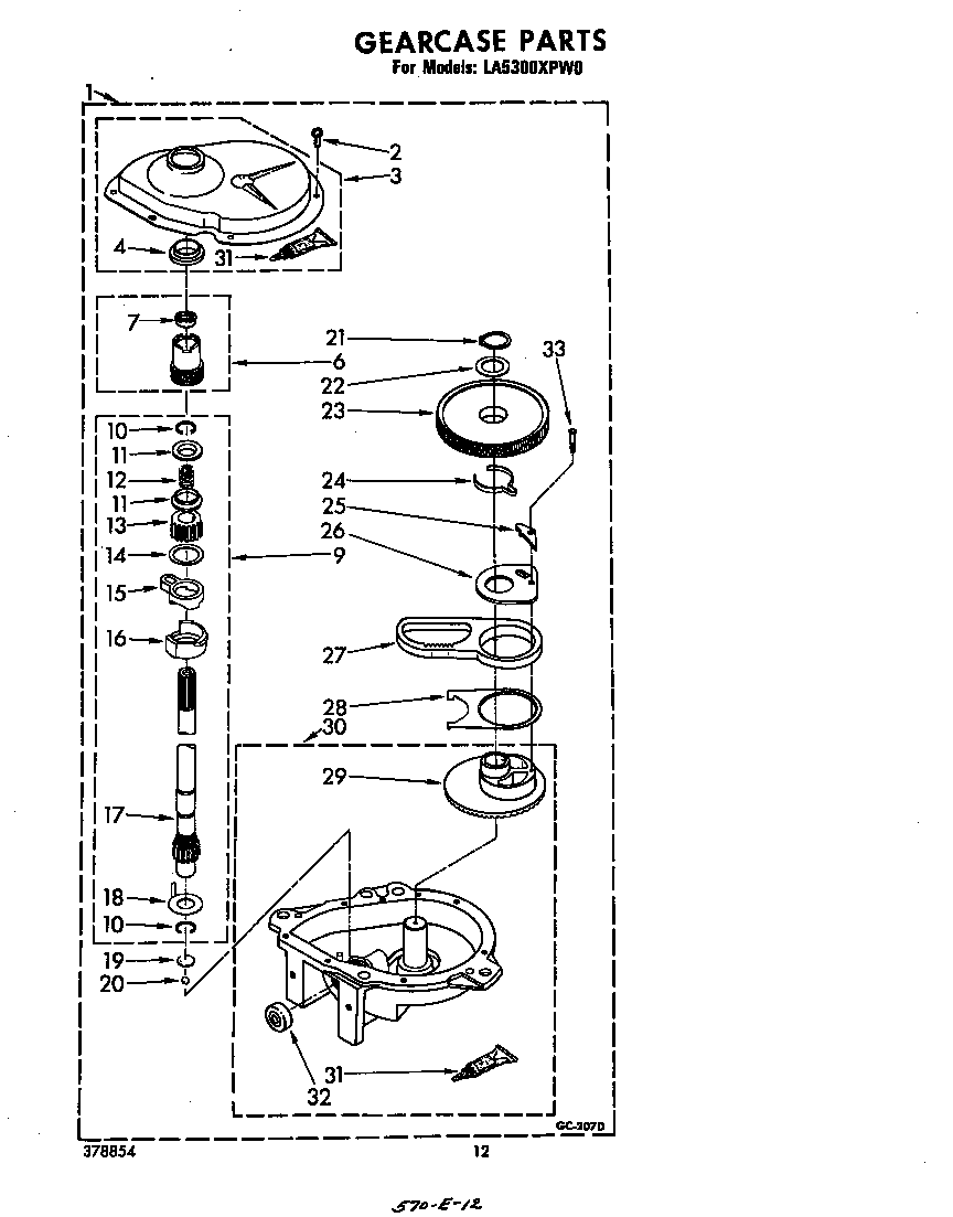 Whirlpool LA5300XPW0 gearcase diagram