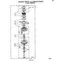Whirlpool LA3800XPW0 basket drive and brake diagram
