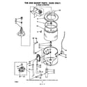 Whirlpool LA7005XPW0 tub and basket (suds) diagram