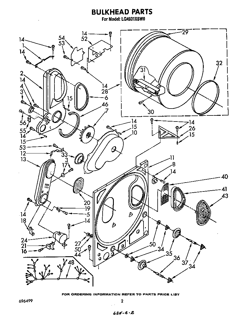 Whirlpool LG4931XSW0 bulkhead diagram