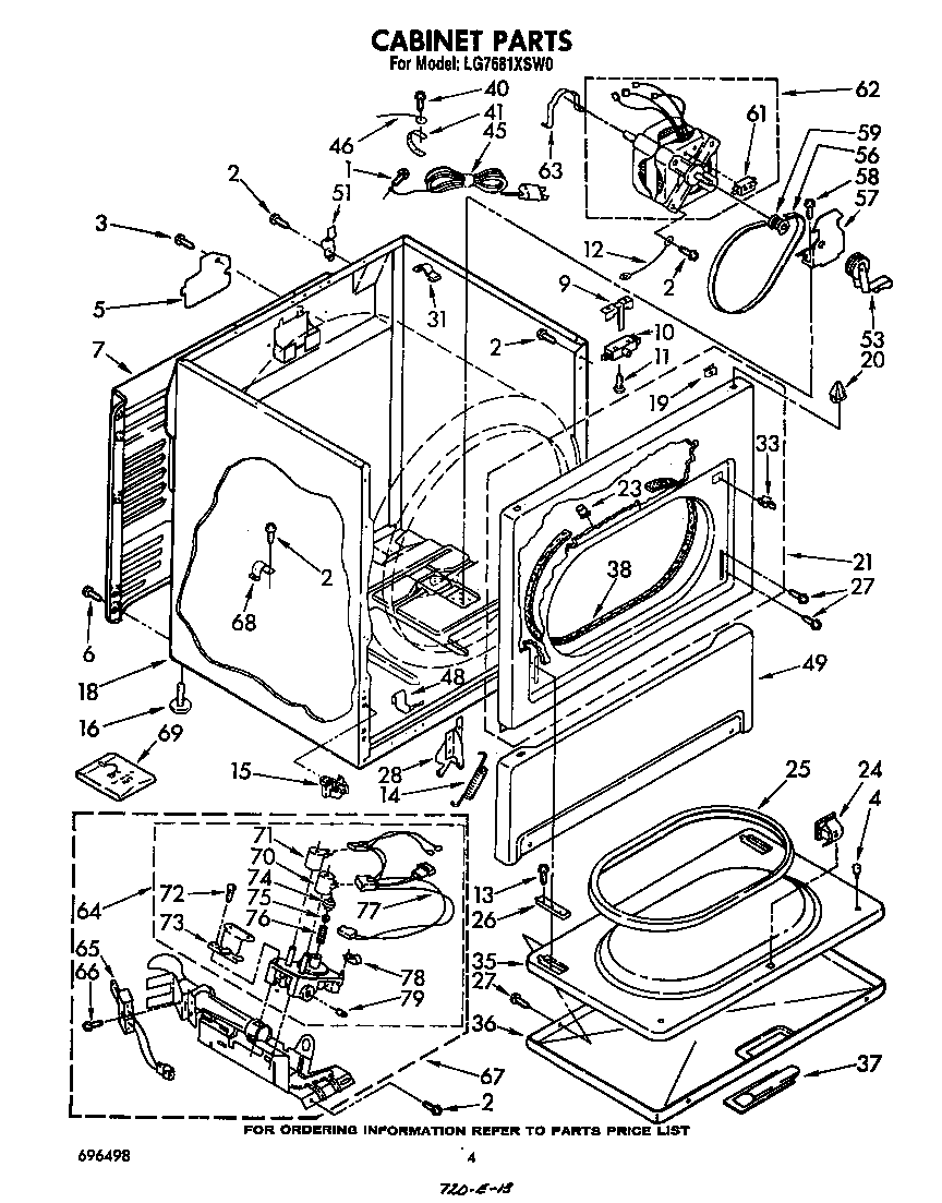 Whirlpool LG7681XSW0 cabinet diagram
